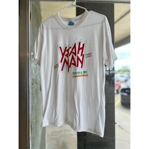 Vintage 1990's Jamaica Yeah Man white tee size L